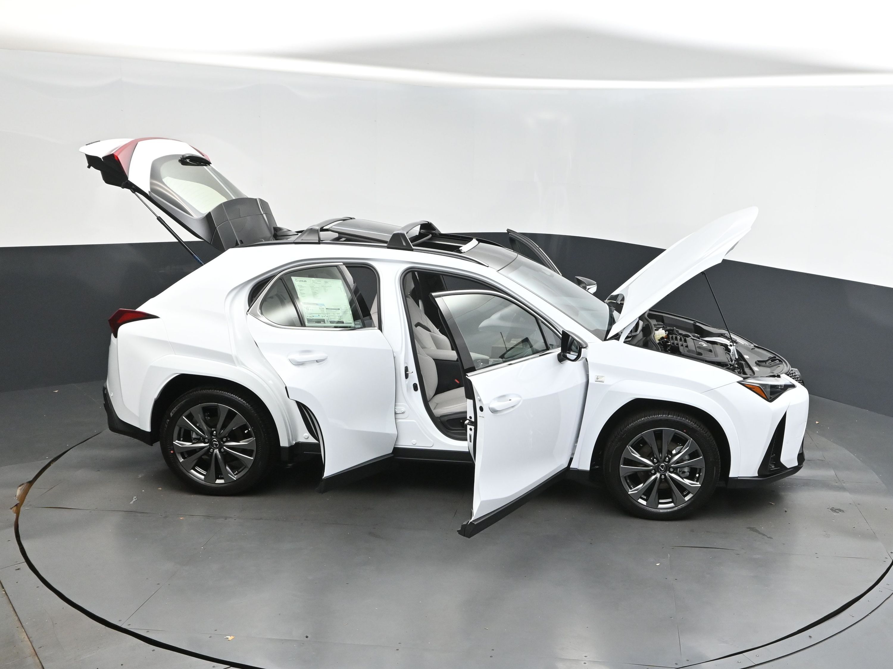 2025 Ultra White with Obsidian Roof Lexus UX 300h F SPORT Design FWD SUV