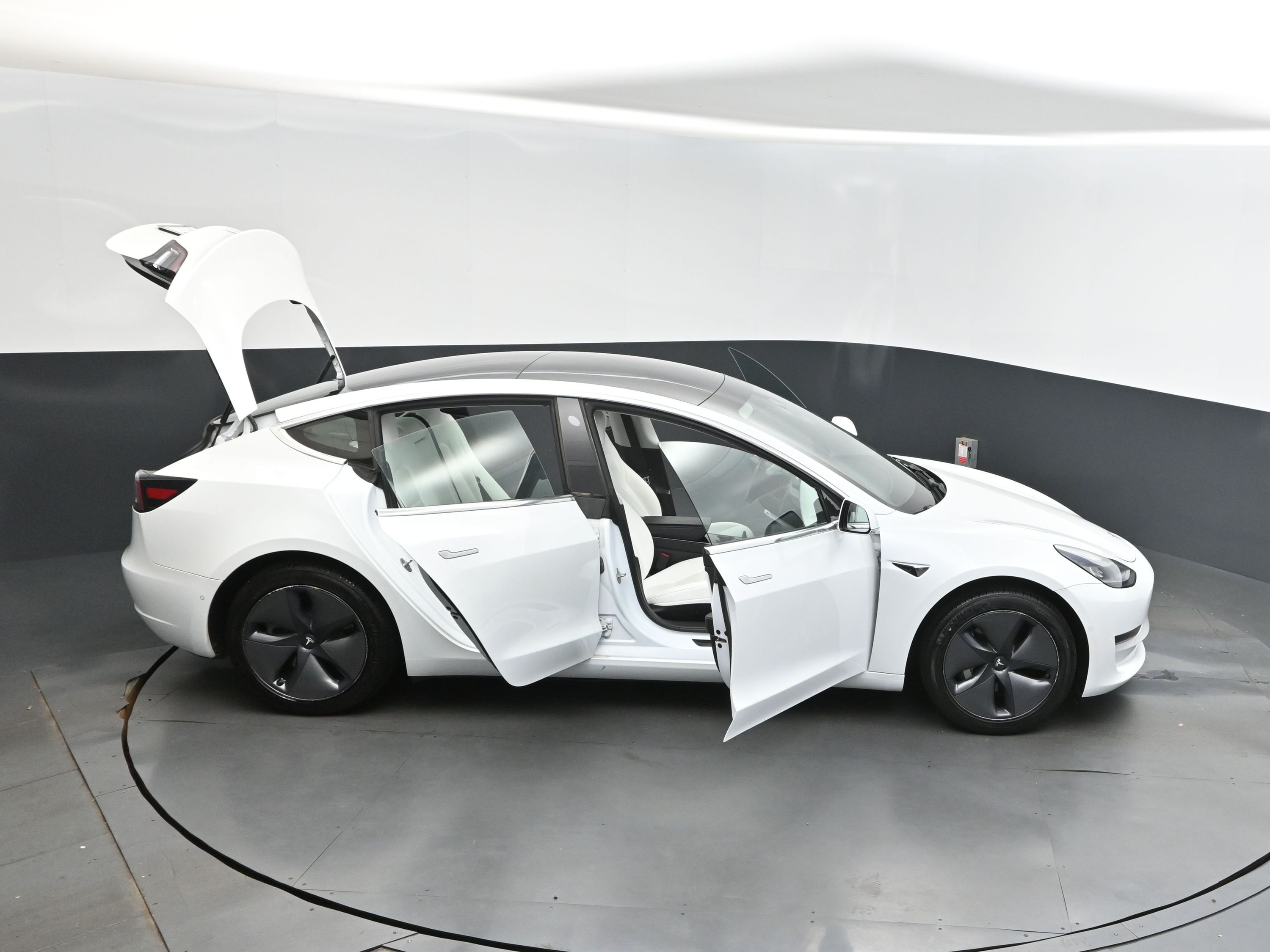 2019 Pearl White Multi-Coat Tesla Model 3 RWD Sedan