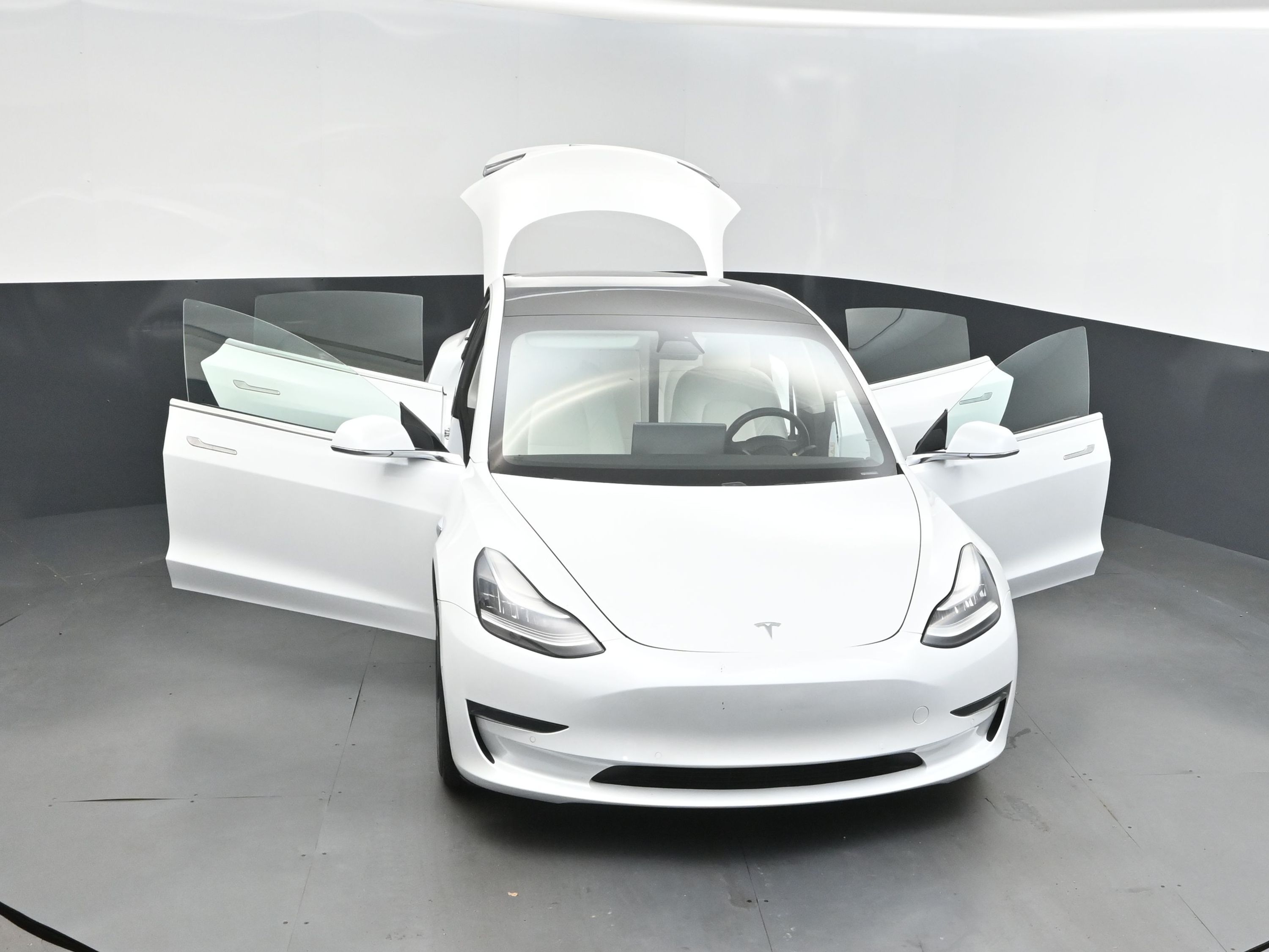 2019 Pearl White Multi-Coat Tesla Model 3 RWD Sedan